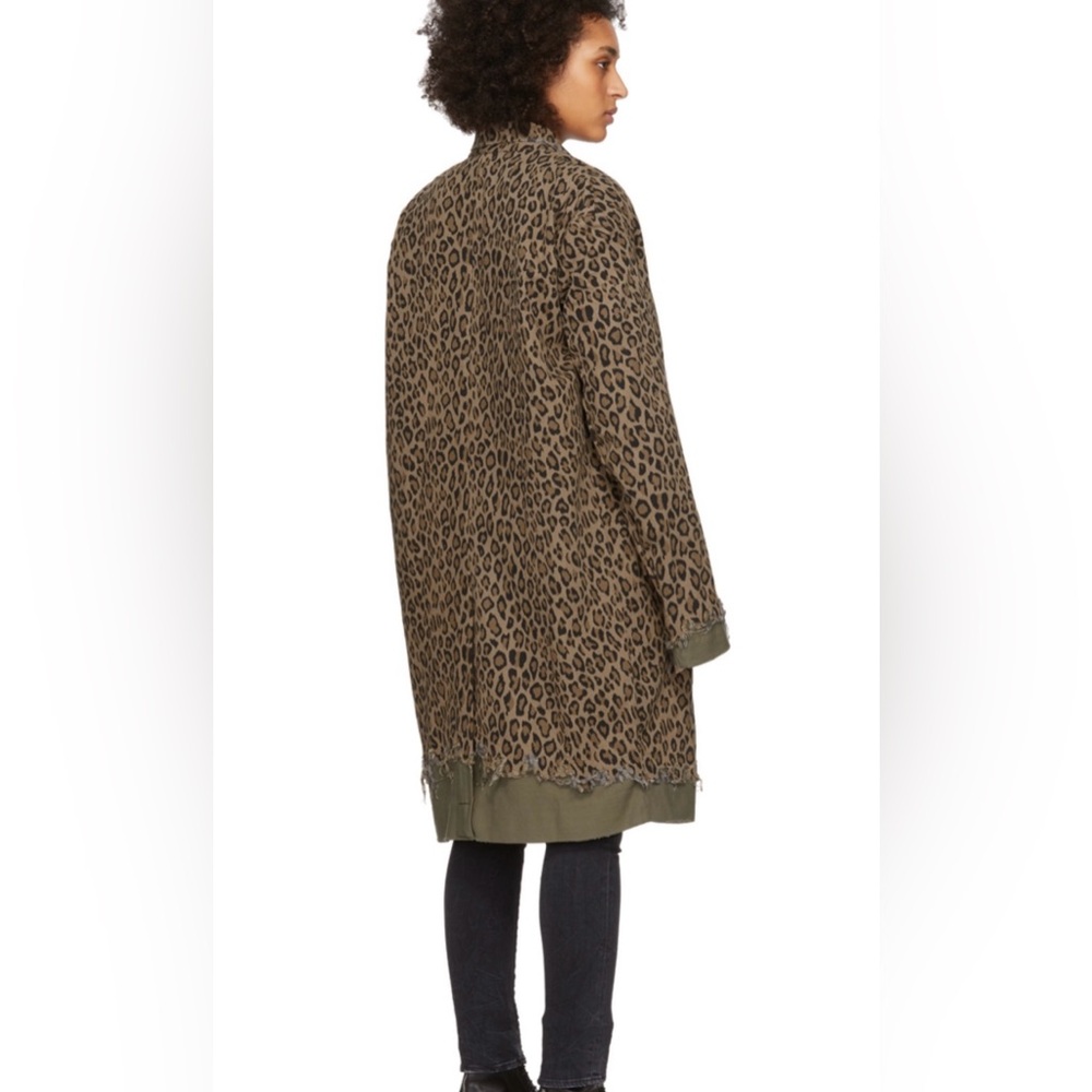 New without tags R13 cotton distressed leopard print coat. Size medium. - Picture 9 of 16